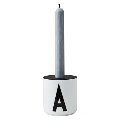 Design Letters kynttiläpidike posliinimukiin, musta