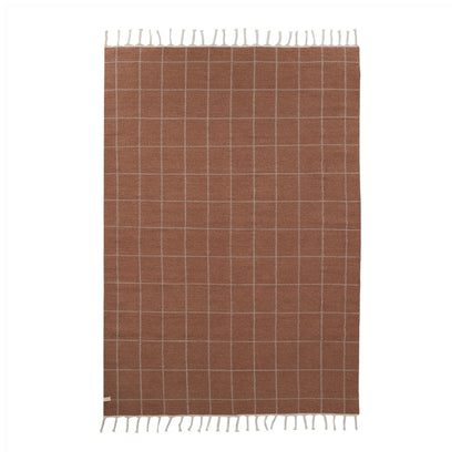 OYOY Grid käännettävä matto 200 x 140 cm, Caramel / Offwhite